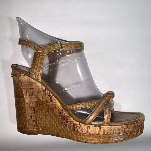 Louis Vuitton Shoes - 🍟SOLD🍟LOUIS VUITTON size38snakeskin/calfskin/cork wedges